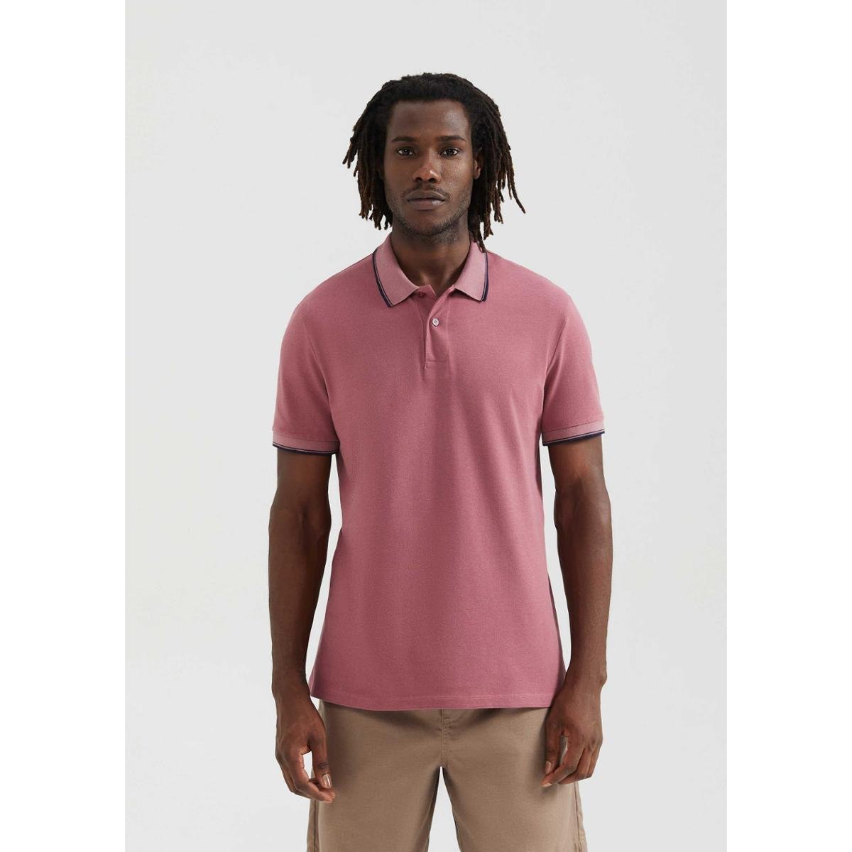 Camisa Polo Básica Masculina Manga Curta Em Piquet - Azul XG Menor preço em Camisa Polo Básica Masculina Manga Curta Em Piquet - Azul XG