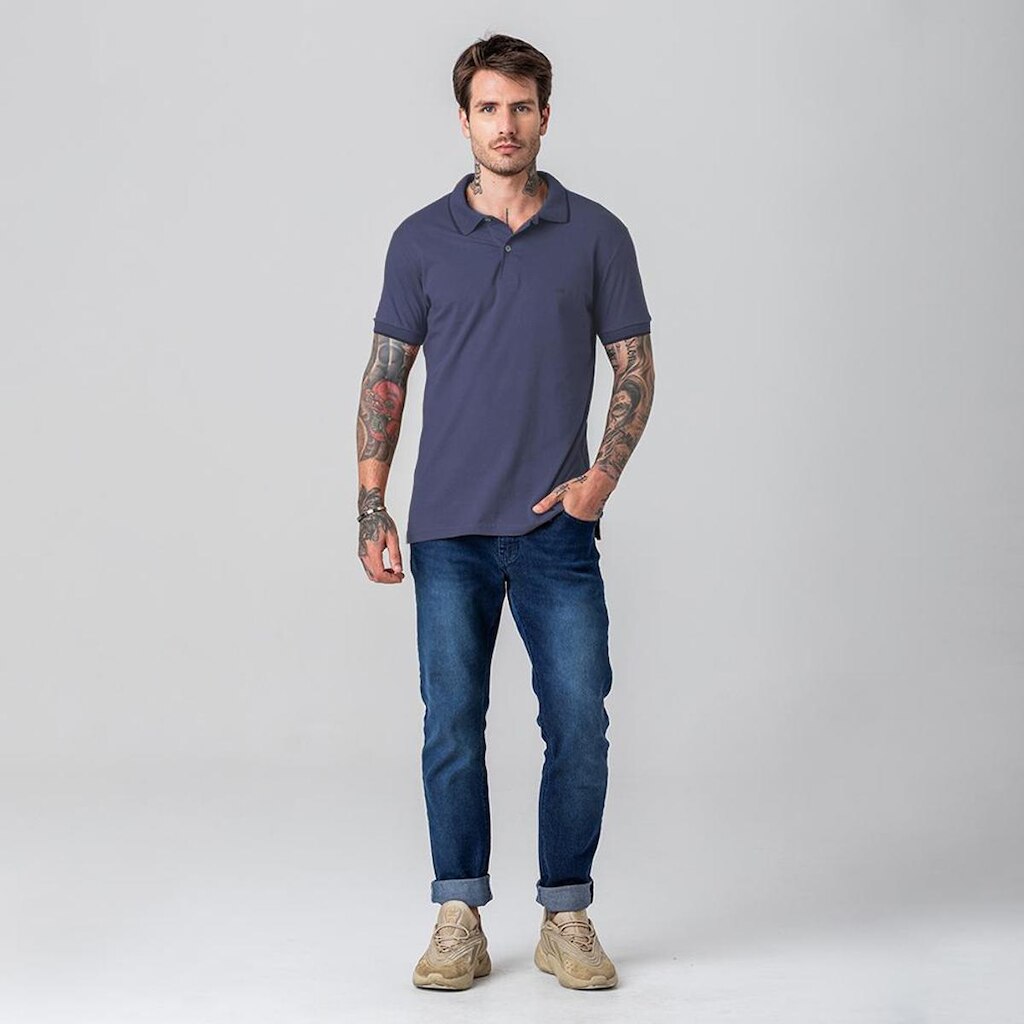Camisa Polo Básica Masculina Rock e Soda