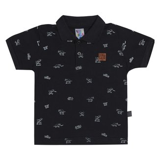 Camisa Polo Bebê Pulla Bulla Estampada Masculina