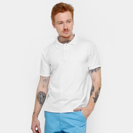 Camisa Polo Blue Bay Malha Elastano - Branco