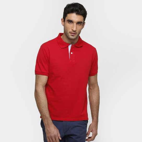 Camisa Polo Blue Bay Piquet Básica - Vermelho