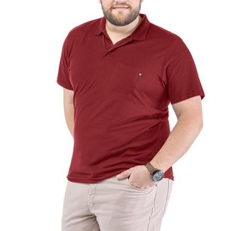 Camisa Polo Bolso Plus TZE Vermelha Escuro