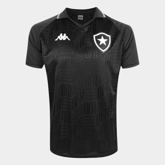 Camisa Polo Botafogo Kappa Clone Supporter Masculina - Preto Menor preço em Camisa Polo Botafogo Kappa Clone Supporter Masculina - Preto