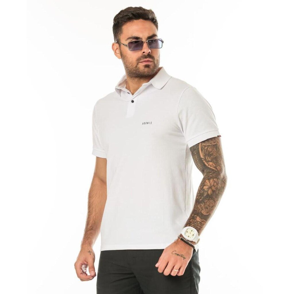 Camisa Polo Branca Adonis