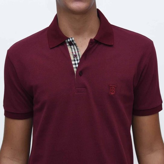 Camisa Polo Burberry Monogramada Vinho Netshoes