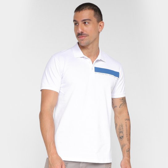 Camisa Polo Calvin Klein Logo Masculina - Branco Menor preço em Camisa Polo Calvin Klein Logo Masculina - Branco