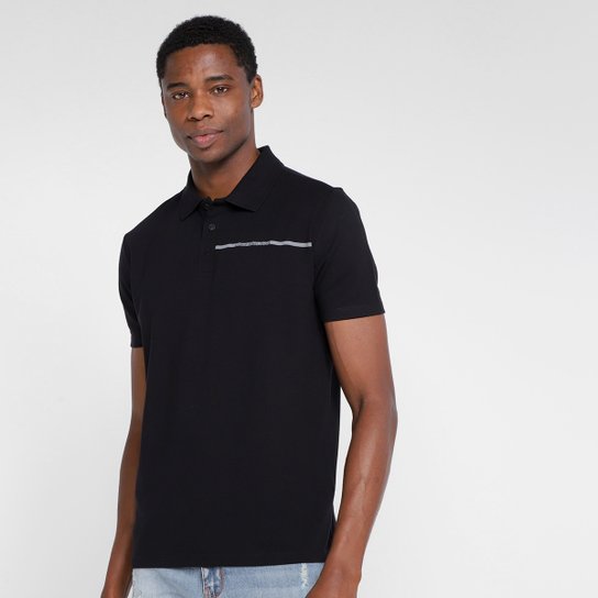 Camisa Polo Calvin Klein Palito Masculina - Preto Menor preço em Camisa Polo Calvin Klein Palito Masculina - Preto