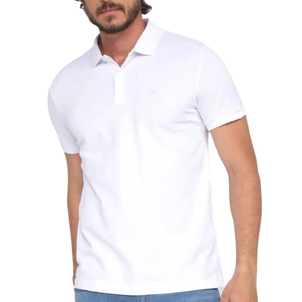 Camisa Polo Calvin Klein Regular Básica Branca