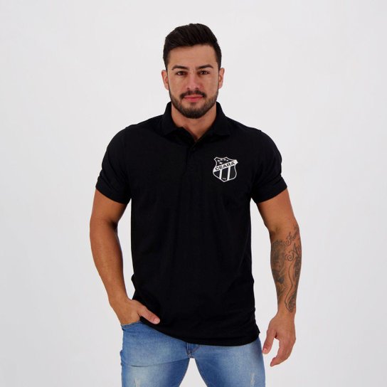 Camisa Polo Ceará Escudo Masculina - Preto Menor preço em Camisa Polo Ceará Escudo Masculina - Preto