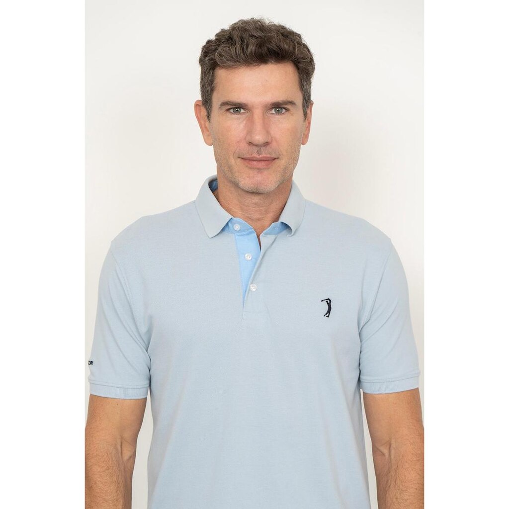 Camisa Polo Celestial Blue Lisa Aleatory