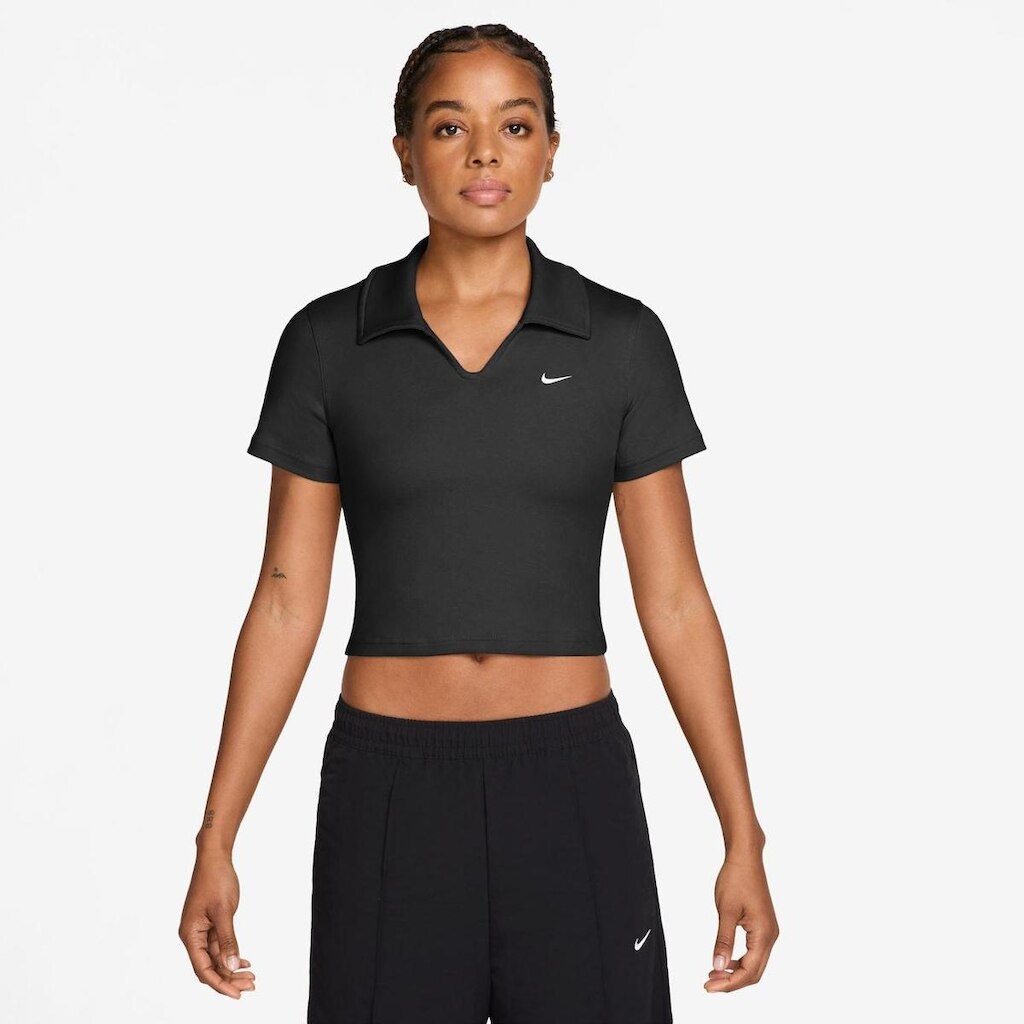 Camisa Polo Cropped Nike Sportswear Essential Feminina