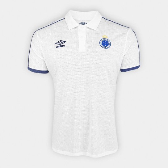 Camisa Polo Cruzeiro 2019 Viagem Umbro Masculina - Branco+Marinho Menor preço em Camisa Polo Cruzeiro 2019 Viagem Umbro Masculina - Branco+Marinho