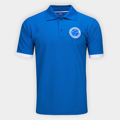 Camisa Polo Cruzeiro Escudo Manga Curta Masculina - Masculino