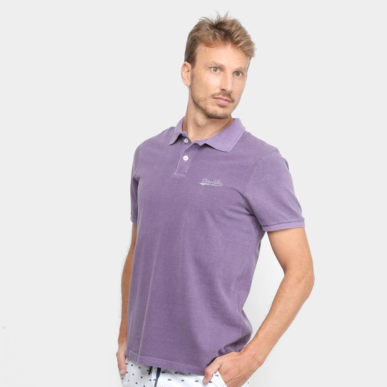 Camisa Polo Derek Ho Lavanderia Dkho Piquet Básica Masculina - Roxo Menor preço em Camisa Polo Derek Ho Lavanderia Dkho Piquet Básica Masculina - Roxo