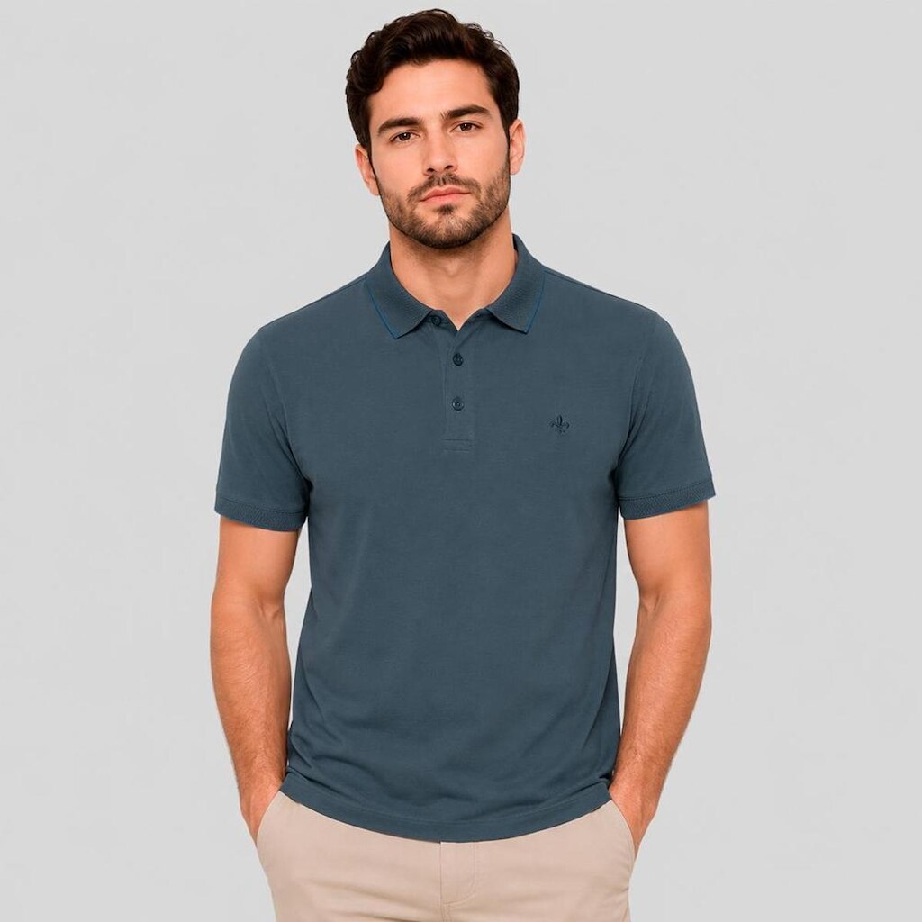 Camisa Polo Dudalina Flex Jacquard Masculino
