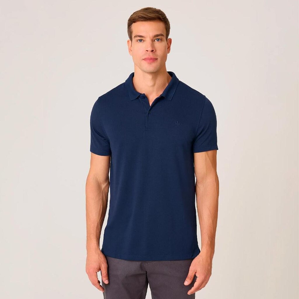 Camisa Polo Dudalina Malha Model Binada Masculino