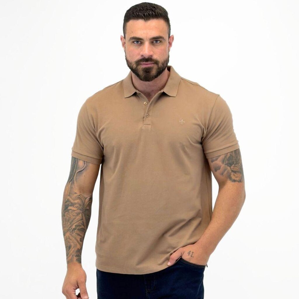 Camisa Polo Dudalina Manga Curta Básica Masculina