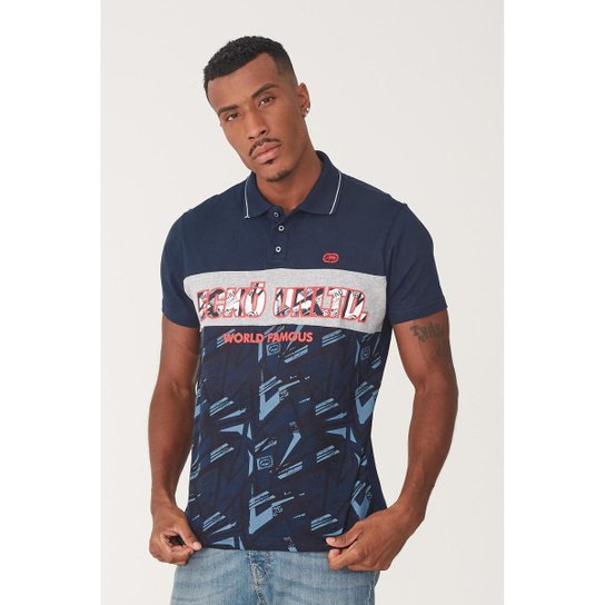 Camisa Polo Ecko Especial Masculino - Marinho