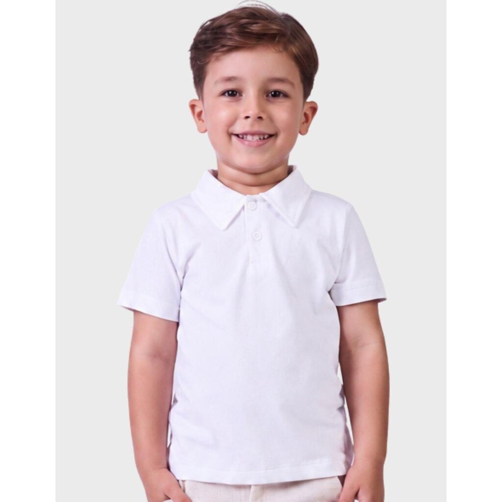 Camisa Polo Elegante Moda Verão Estilo Meia Malha Conforto Para Dia A Dia Menino 1 a 3