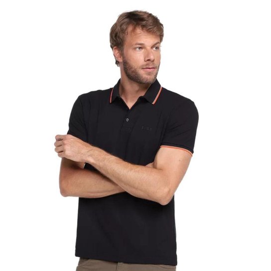 Camisa Polo Ellus Piquet 3 Frisos Classic Manga Curta Masculino - Preto Menor preço em Camisa Polo Ellus Piquet 3 Frisos Classic Manga Curta Masculino - Preto