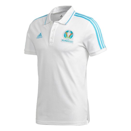 Camisa Polo Emblema Oficial Adidas - Branco Menor preço em Camisa Polo Emblema Oficial Adidas - Branco