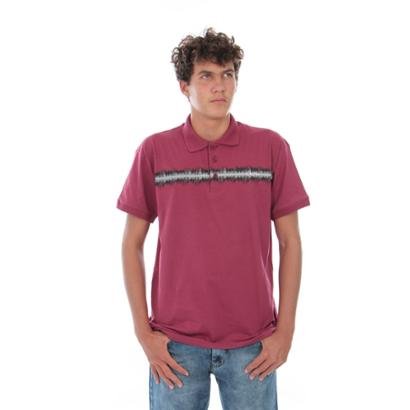 Camisa Polo Faixa Rabisco - Bordô | Netshoes
