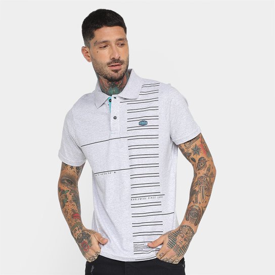 Camisa Polo Fatal Especial Wide Masculina - Gelo Menor preço em Camisa Polo Fatal Especial Wide Masculina - Gelo