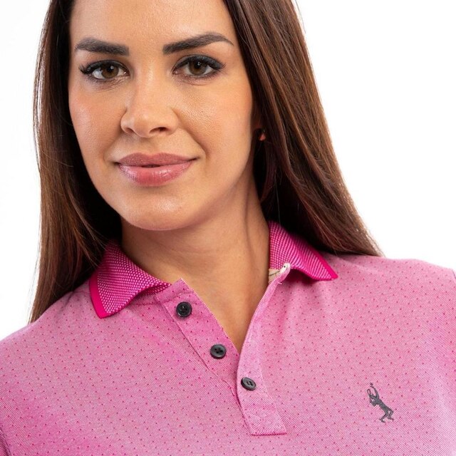 Camisa Polo Feminina Casual Poa Conforto Gola Dia a Dia Leve