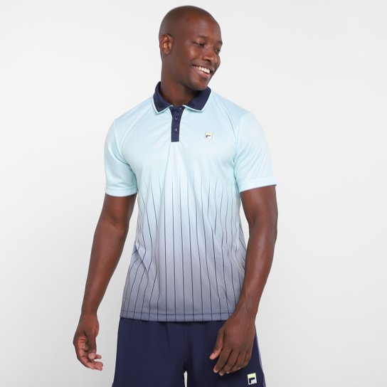 Camisa Polo Fila Aztec Box Colors Masculina - Azul+Marinho Menor preço em Camisa Polo Fila Aztec Box Colors Masculina - Azul+Marinho