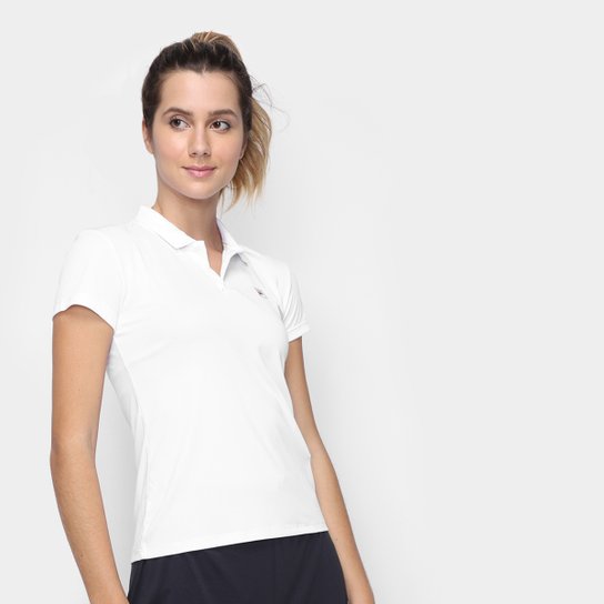 Camisa Polo Fila Detail Feminina - Branco+Chumbo