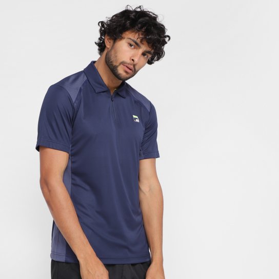 Camisa Polo Fila Fusion Plaid Masculina - Marinho Menor preço em Camisa Polo Fila Fusion Plaid Masculina - Marinho