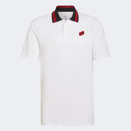 Camisa Polo Flamengo Adidas DNA Masculina - Branco Menor preço em Camisa Polo Flamengo Adidas DNA Masculina - Branco