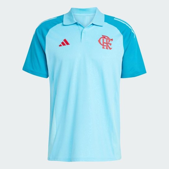 Camisa Polo Flamengo Algodão Tiro 24 Adidas Masculina Azul