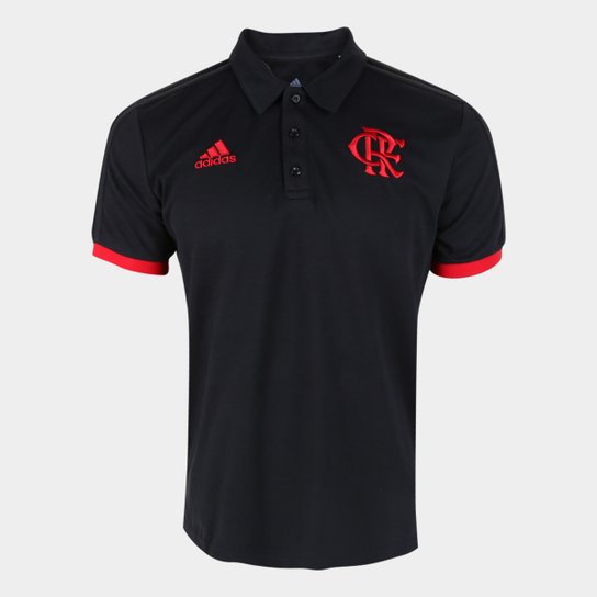 Camisa Polo Flamengo II Viagem 21/22 Adidas Masculina - Preto Menor preço em Camisa Polo Flamengo II Viagem 21/22 Adidas Masculina - Preto