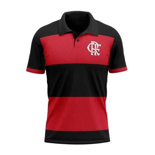 Camisa Polo Flamengo Instructor Braziline PRETO/VERMELHO G