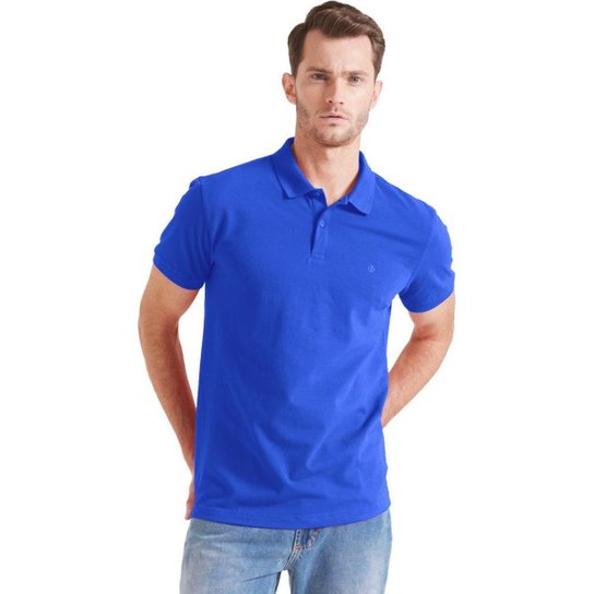 Camisa Polo Forum Muscle V23 Masculino - Azul Menor preço em Camisa Polo Forum Muscle V23 Masculino - Azul