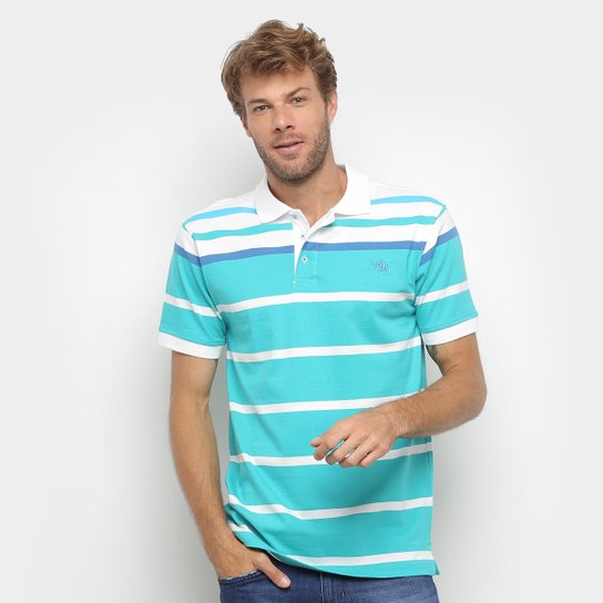 Camisa Polo Gajang Listrada Masculina - Azul Piscina é ruim? Camisa Polo Gajang Listrada Masculina - Azul Piscina é boa?