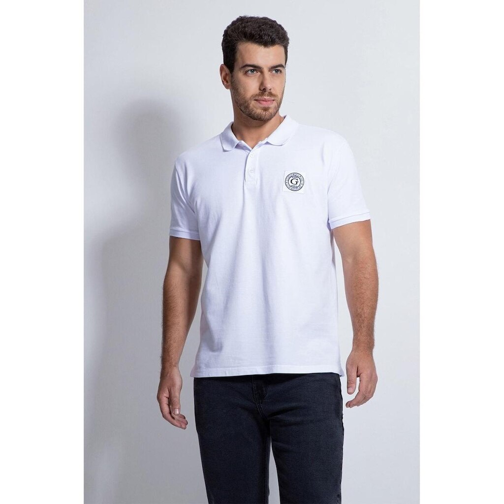 Camisa Polo Guess Patch Peq Guess Branco