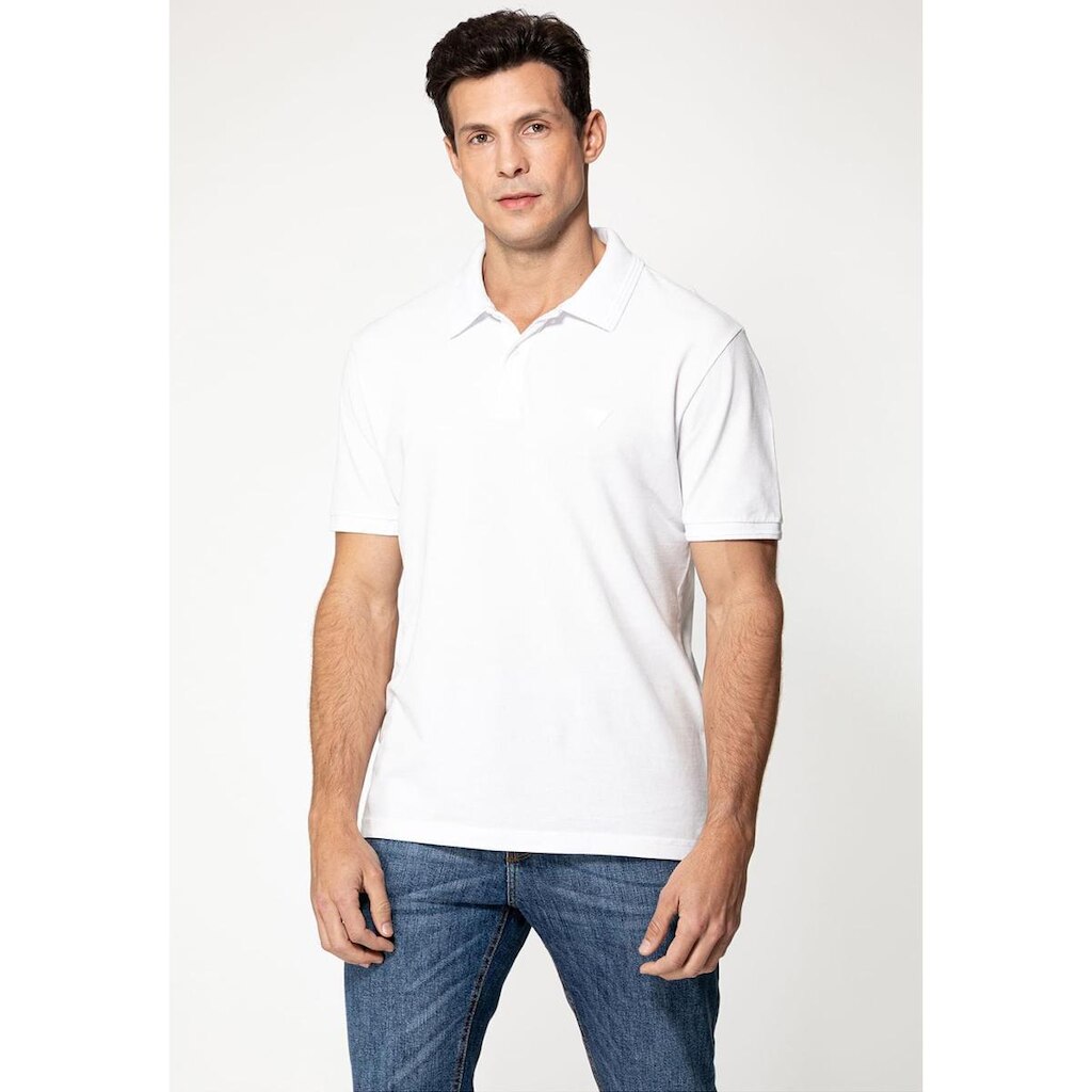 Camisa Polo Guess Silk Gola Branco