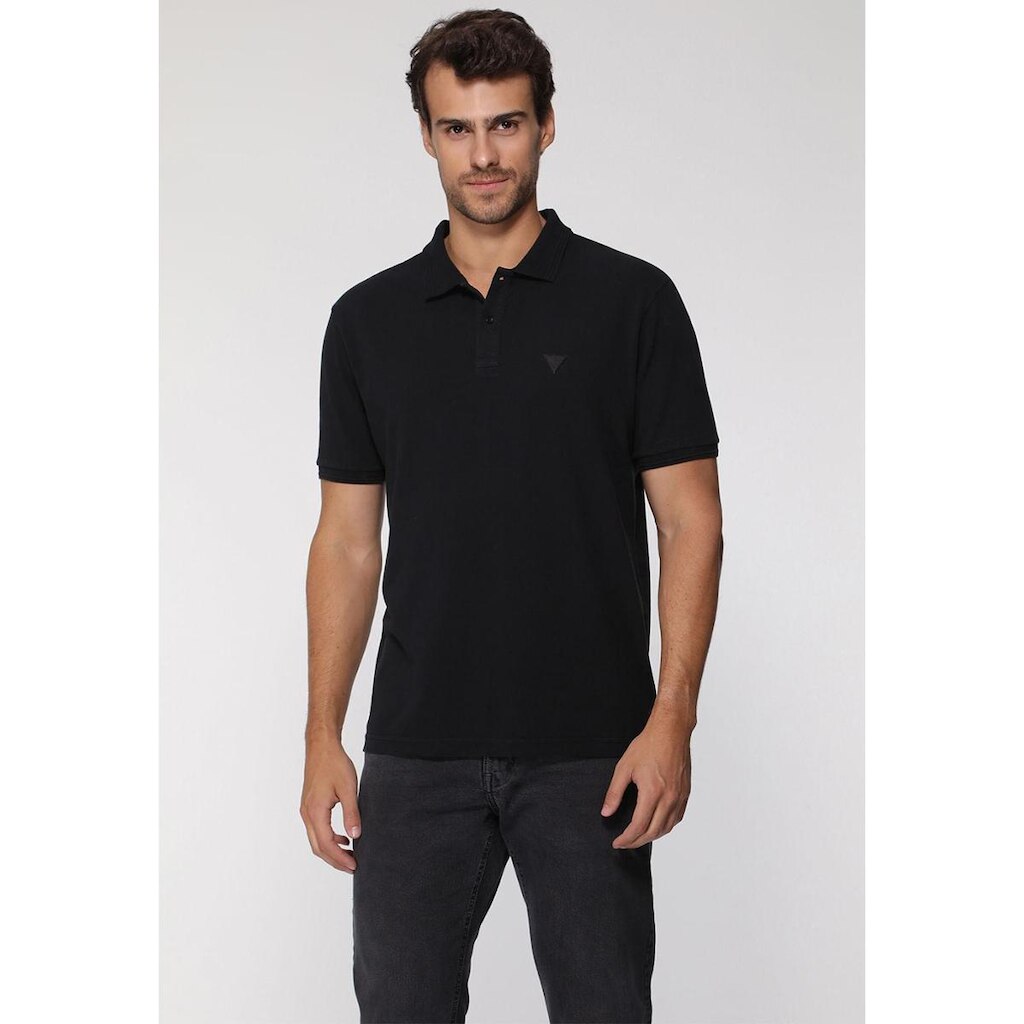 Camisa Polo Guess Silk Gola Preto