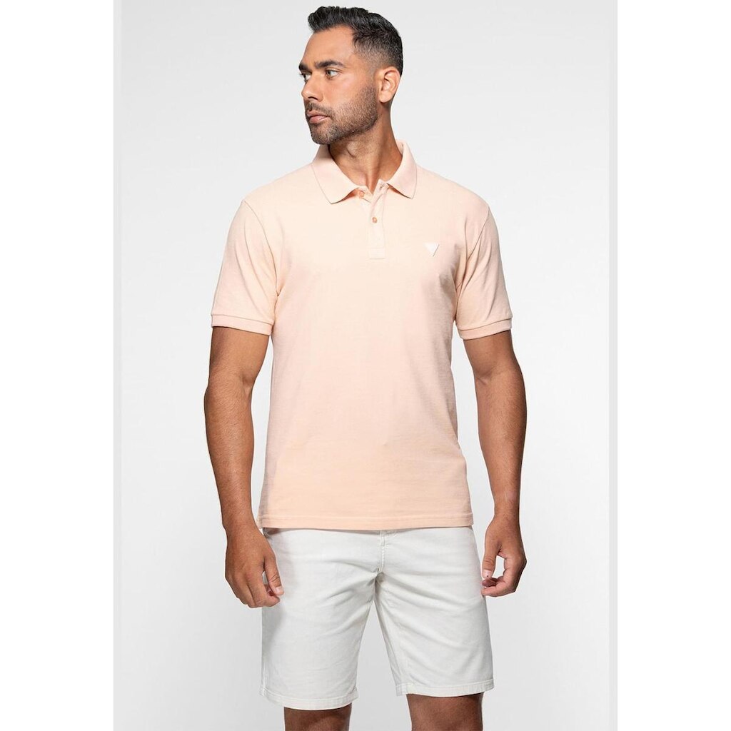 Camisa Polo Guess Silk Gola Rosa Claro