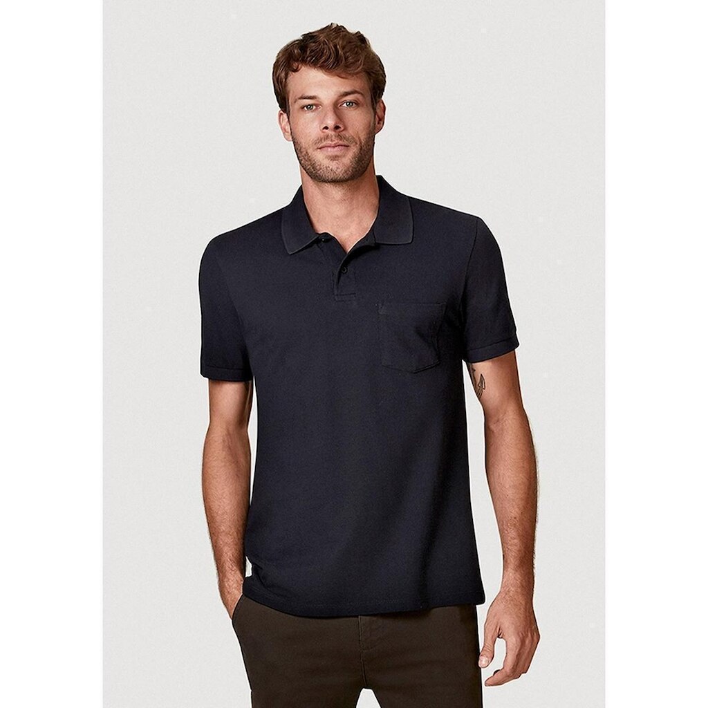 Camisa Polo Hering Básica Regular Com Bolso Frontal Masculina