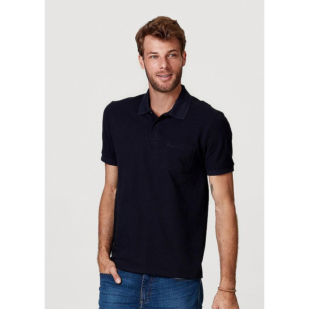 Camisa Polo Hering Básica Regular Com Bolso Frontal Masculina