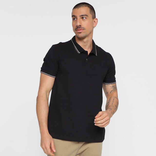 Hering Camisa Polo Hering Casual Masculina - Preto | Netshoes