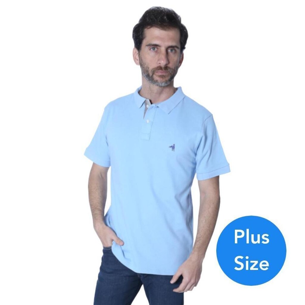 Camisa Polo Hipica Plus Size Player Classic Elastano Masculina