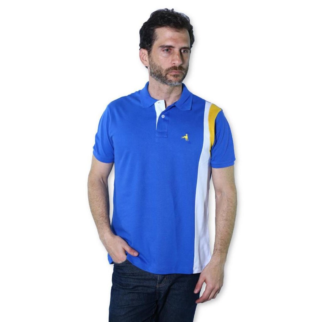 Camisa Polo Hipica Polo Club Detalhe Vertical Elegante