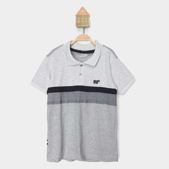 Camisa Polo Infantil Gangster Menino - Mescla Menor preço em Camisa Polo Infantil Gangster Menino - Mescla