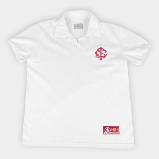Camisa Polo Infantil Internacional Retrô Mania - Branco Menor preço em Camisa Polo Infantil Internacional Retrô Mania - Branco