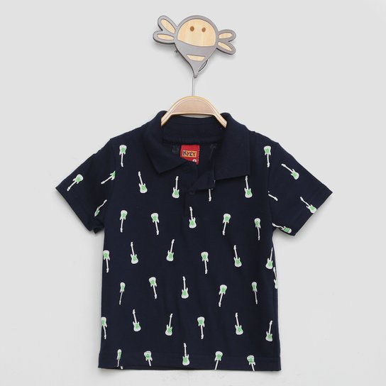 Camisa Polo Infantil Kyly Guitarra Menino - Verde Menor preço em Camisa Polo Infantil Kyly Guitarra Menino - Verde