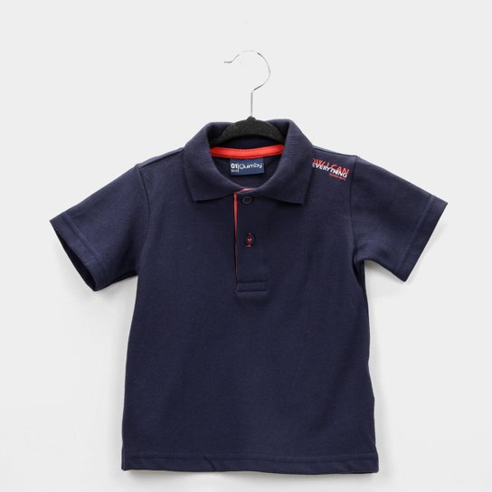 Camisa Polo Infantil Quimby Pique Básica Masculina - Marinho Menor preço em Camisa Polo Infantil Quimby Pique Básica Masculina - Marinho
